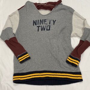 Free People Hoodie Naomi 92 oversized hoodie thermal sz XS boho grunge sweater